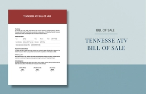 Tennessee ATV Bill Of Sale Form Template