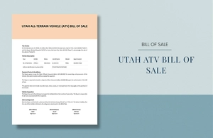 Utah ATV Bill Of Sale Template