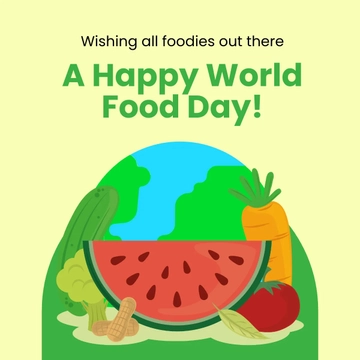 Free Happy World Food Day Linkedin Post Template to Edit Online