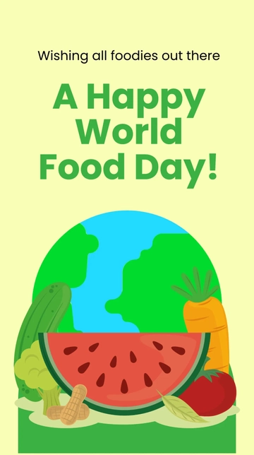 Free Happy World Food Day Whatsapp Post Template to Edit Online