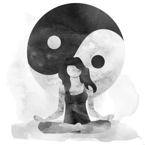 Black and White Watercolor Illustration