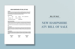 New Hampshire ATV Bill Of Sale Template