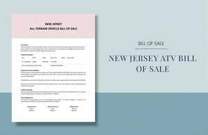 New Jersey ATV Bill Of Sale Template