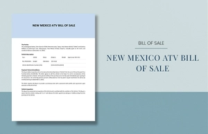 New Mexico ATV Bill Of Sale Template