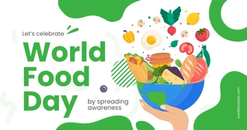 Free Simple World Food Day Facebook Post Template to Edit Online