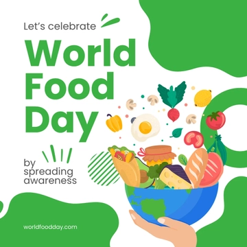 Free Simple World Food Day Instagram Post Template to Edit Online