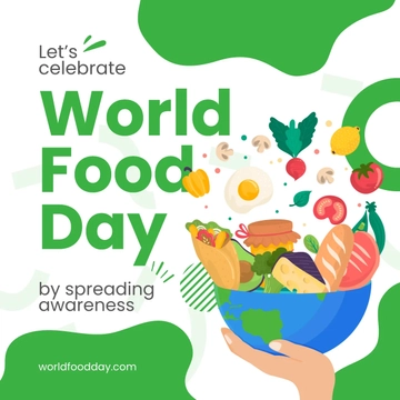 Free Simple World Food Day Linkedin Post Template to Edit Online