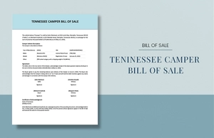 Tennessee Camper Bill Of Sale Template