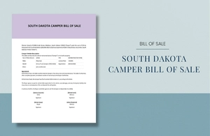 South Dakota Camper Bill Of Sale Template