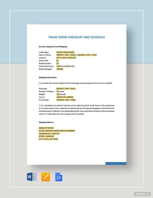 Checklist Trade Show Template Checklist Trade Show Template