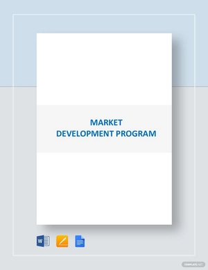 Market Development Program Template