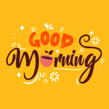 Free Good Morning Typography Clipart Template to Edit Online
