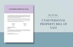 Utah Personal Property Bill Of Sale Template
