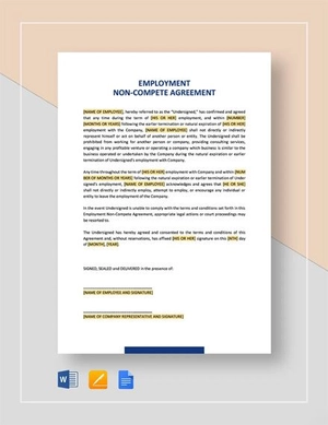 Employee Non-Compete Agreement Template