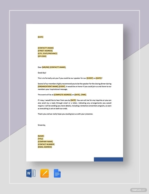 You Are Highly Recommended as a Speaker for our Banquet Template