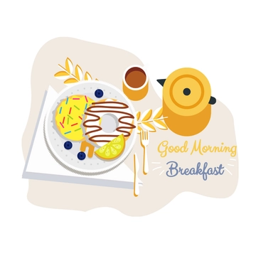 Free Good Morning Breakfast Clipart Template to Edit Online