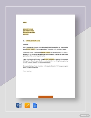 The Presentation You Gave Was Very Helpful Template