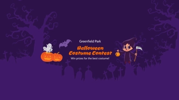Free Halloween Costume Contest Youtube Banner Template to Edit Online