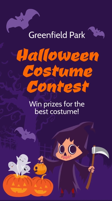 Free Halloween Costume Contest Whatsapp Post Template to Edit Online