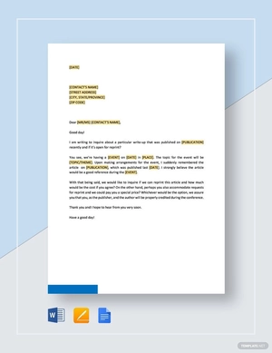 May We Reprint Your Article for our Conference Template