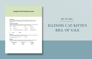 Illinois Cat / Kitten Bill of Sale Template