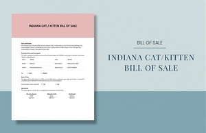 Indiana Cat / Kitten Bill of Sale Template