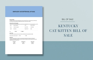 Kentucky Cat / Kitten Bill of Sale Template