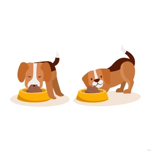 Dog Eating Vector