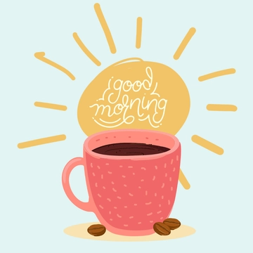 Free Good Morning Coffee Clipart Template to Edit Online