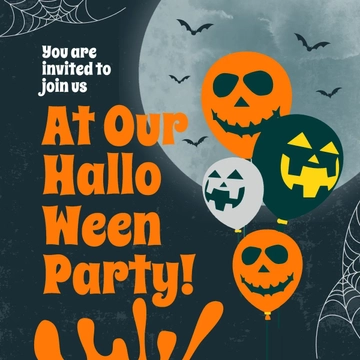 Free Halloween Invitation Linkedin Post Template to Edit Online