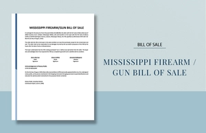 Mississippi Firearm / Gun Bill of Sale Template