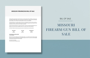 Missouri Firearm / Gun Bill of Sale Template