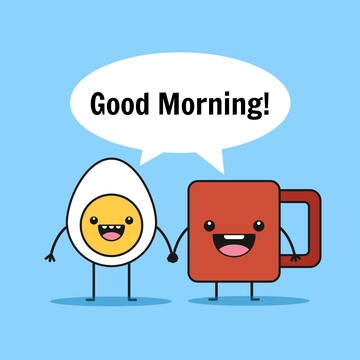 Free Cartoon Good Morning Clipart Template to Edit Online