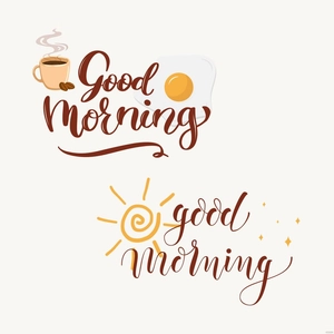 Good Morning Text Vector