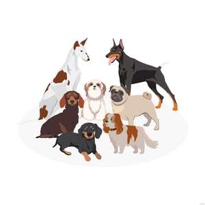 Dog Group Vector