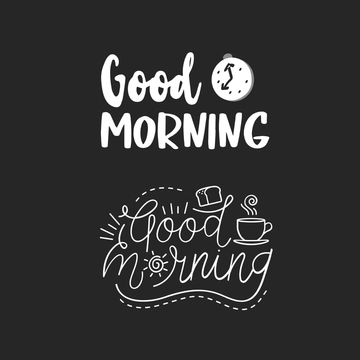 Free White Good Morning Clipart Template to Edit Online