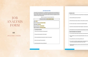 Job Analysis Form Template