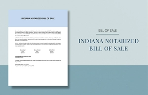 Indiana Notarized Bill of Sale Template