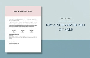 Iowa Notarized Bill of Sale Template
