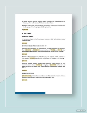 Company Policy Template