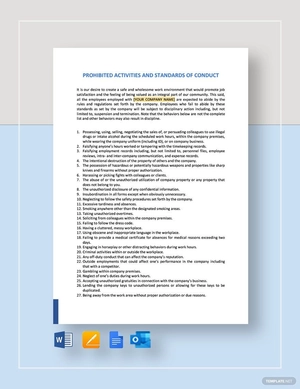 Prohibited Activities Template