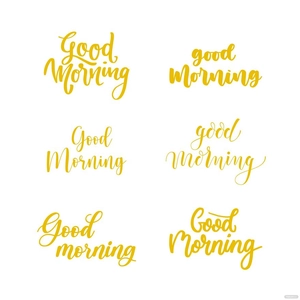 Good Morning Calligraphy Vector