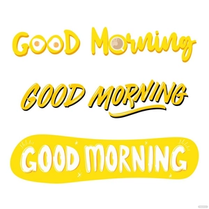 Good Morning Font Vector