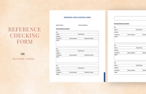 Reference Checking Form Template