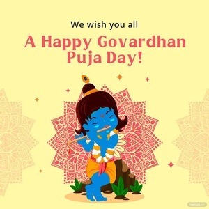 Free Happy Govardhan Puja Instagram Post Template to Edit Online