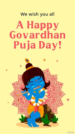 Free Happy Govardhan Puja Whatsapp Post Template to Edit Online