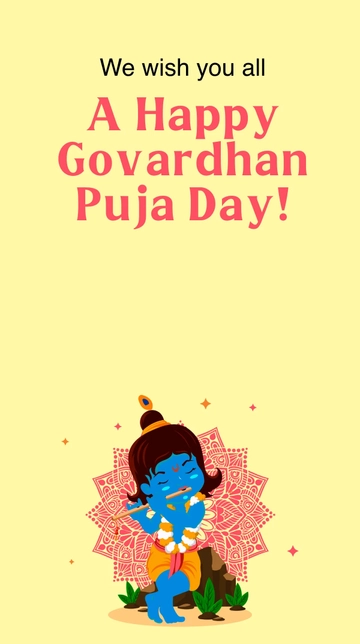 Free Happy Govardhan Puja Snapchat Geofilter Template to Edit Online