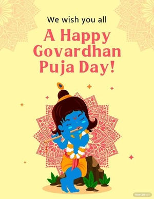 Happy Govardhan Puja Flyer Template