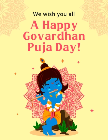 Free Happy Govardhan Puja Flyer Template to Edit Online