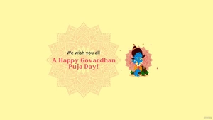 Free Happy Govardhan Puja Youtube Banner Template to Edit Online